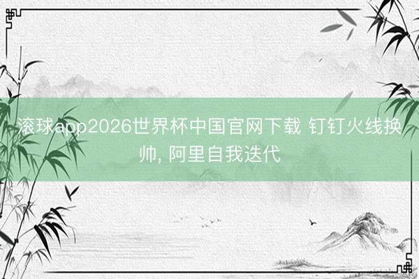 滚球app2026世界杯中国官网下载 钉钉火线换帅, 阿里自我迭代