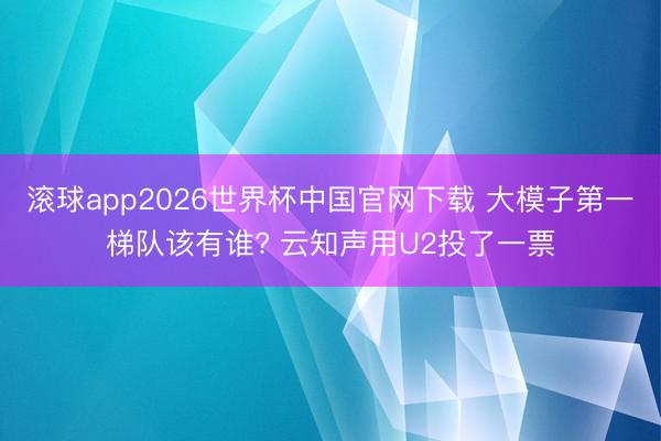 滚球app2026世界杯中国官网下载 大模子第一梯队该有谁? 云知声用U2投了一票