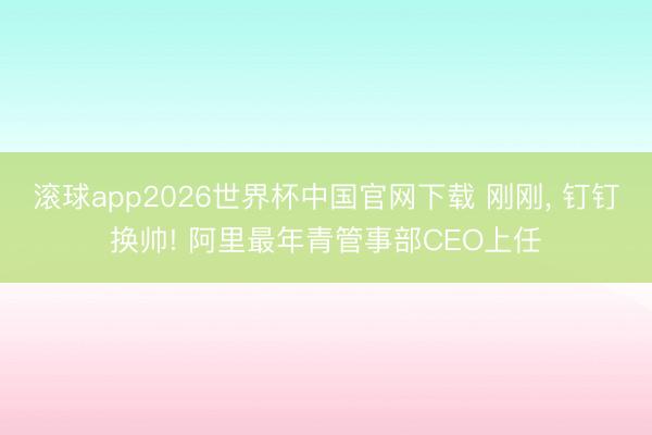 滚球app2026世界杯中国官网下载 刚刚, 钉钉换帅! 阿里最年青管事部CEO上任