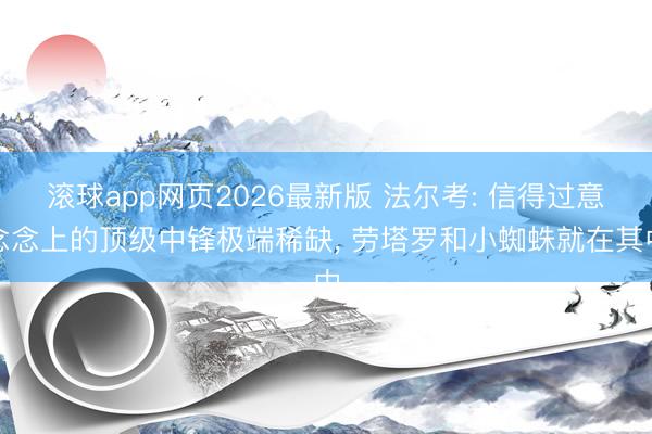 滚球app网页2026最新版 法尔考: 信得过意念念上的顶级中锋极端稀缺, 劳塔罗和小蜘蛛就在其中