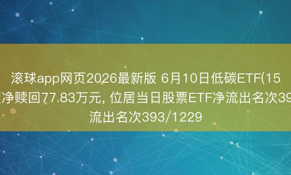 滚球app网页2026最新版 6月10日低碳ETF(159885)遭净赎回77.83万元, 位居当日股票ETF净流出名次393/1229